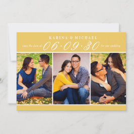 Elegant Marigold Yellow Wedding Foto Collage Save The Date