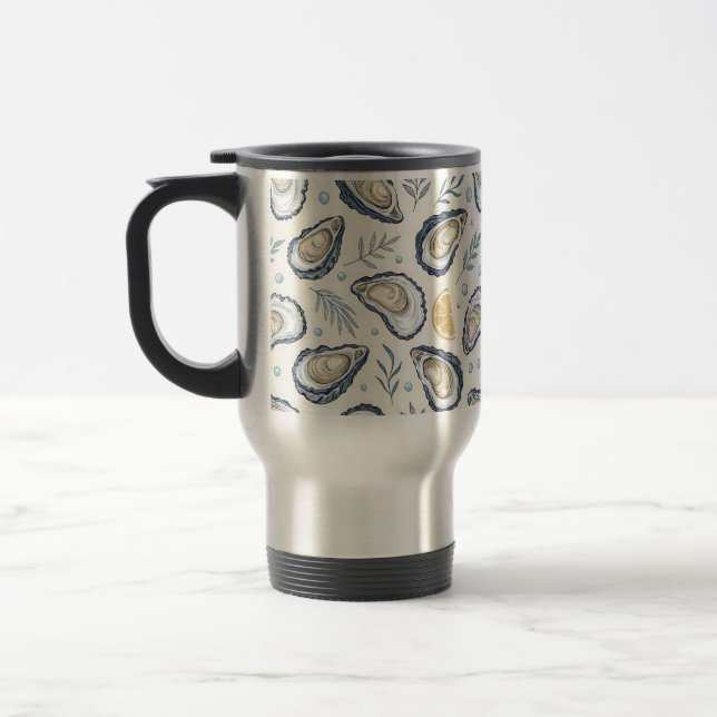 Elegant Marine Oysters Reisebecher (Links)