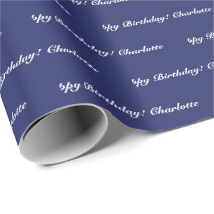 Elegant marineblau, weißer, benutzerdefinierter S Geschenkpapier