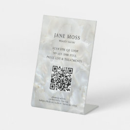 Elegant, Marmor, Salon, QR-Code Sockelschild