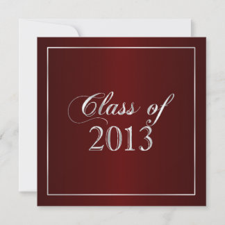 Elegant Maroon and Silver Class of 2013 Einladung