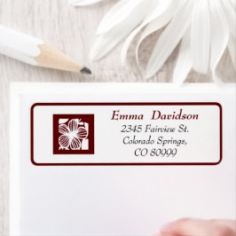 Elegant Maroon Open-Work-Rücksendeadressen-Aufkleb