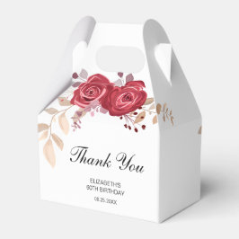 Elegant Maroon Rose Blumengrün Geburtstag Geschenkschachtel