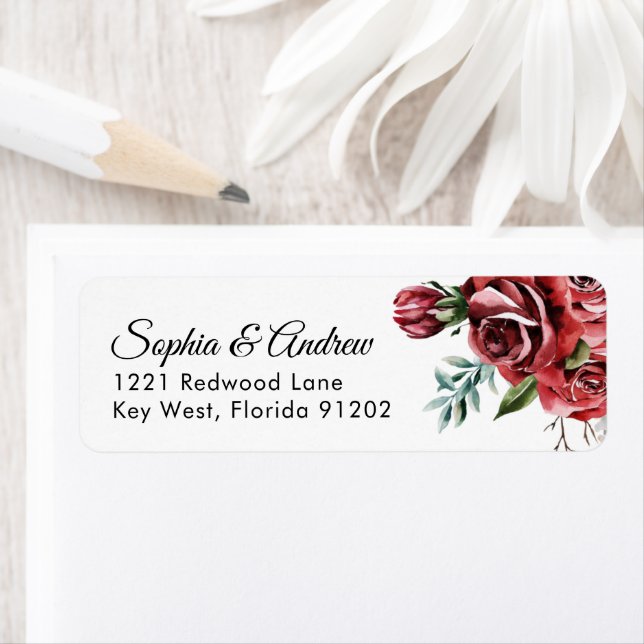 Elegant Marsala Red Rose Rustic  Wedding Address (Insitu)