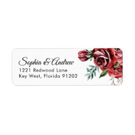 Elegant Marsala Red Rose Rustic Wedding Address