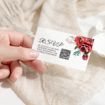 Elegant Marsala Rote Rose Rustic Wedding QR UAWG