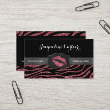 Elegant Marsala Zebra Glitzer Kiss Kosmetologin