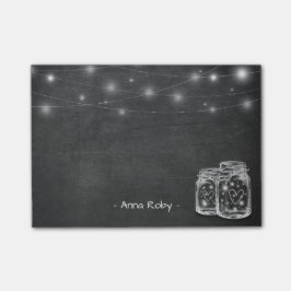 Elegant Mason Jar Vintag String Lights Chalkboard Post-it Klebezettel