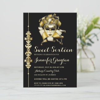Elegant Masquerade Ball Einladung zum Geburtstag