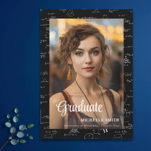 Elegant Math Uni Script Foto Abschluss Ankündigung