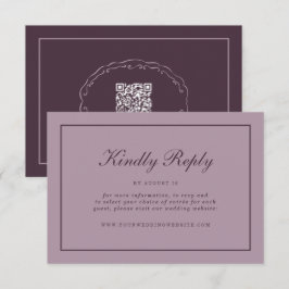 Elegant Mauve Plum RSVP Online Enclosure Card Begleitkarte