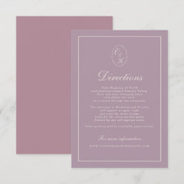 Elegant Mauve Plum Wedding Directions Card Begleitkarte