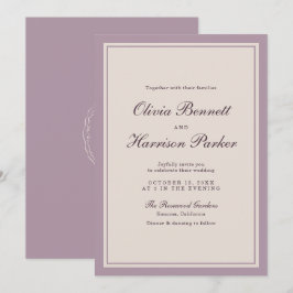 Elegant Mauve Plum Wedding Invitation Einladung