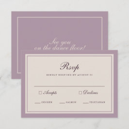 Elegant Mauve Plum Wedding RSVP Card Begleitkarte