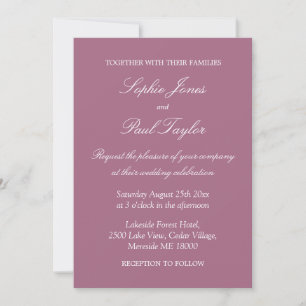 Elegant Mauve Wedding Einladung