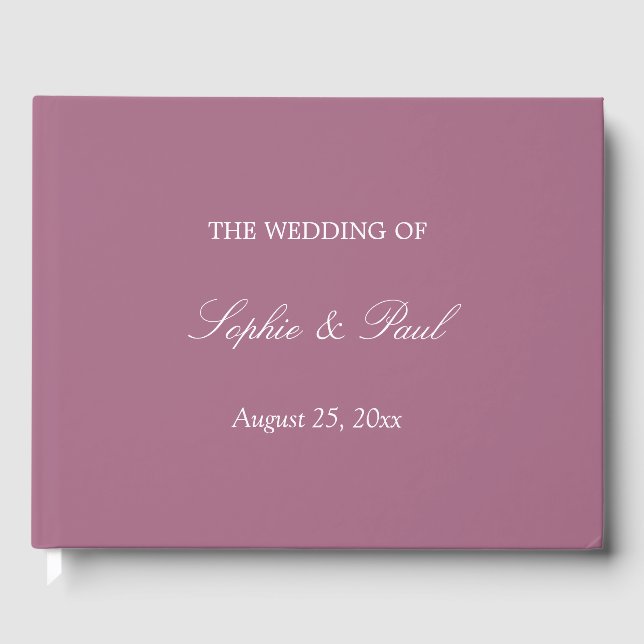 Elegant Mauve Wedding Gästebuch (Vorderseite)
