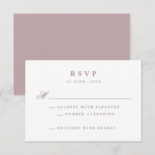 Elegant Mauve Wedding RSVP Karte