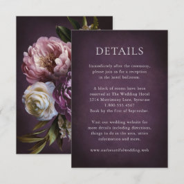 Elegant Maximalist Purple Floral Wedding Begleitkarte
