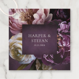 Elegant Maximalist Purple Floral Wedding Geschenkanhänger