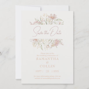Elegant Meadow Minimalistisch Floral Save the Date Einladung