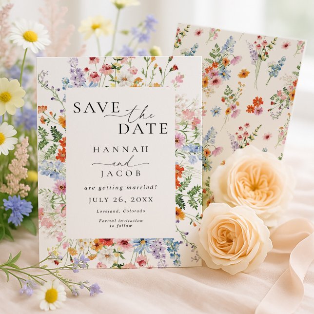 Elegant Meadow Wildflower Wedding Save The Date (Von Creator hochgeladen)