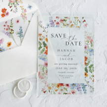 Elegant Meadow Wildflower Wedding Save the Date