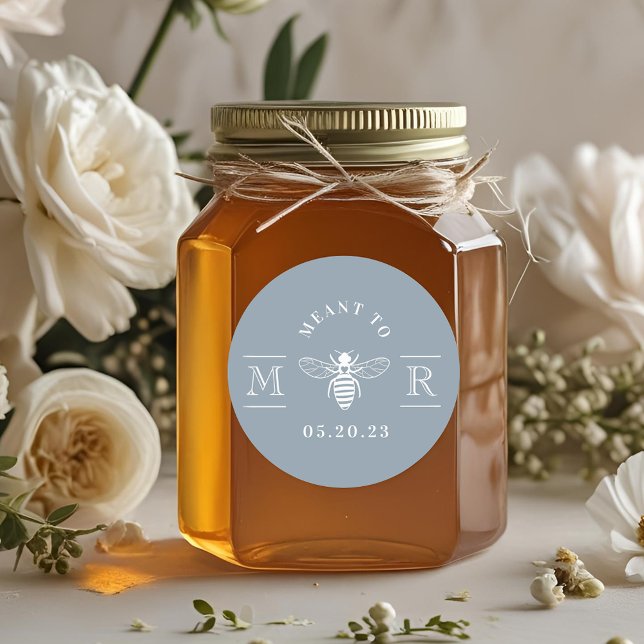 Elegant Meant to Bee Honey Gastgeschenk Hochzeit B Runder Aufkleber (Von Creator hochgeladen)