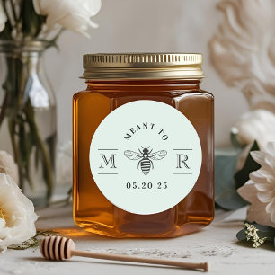 Elegant Meant to Bee Honey Gastgeschenk Hochzeit S Runder Aufkleber