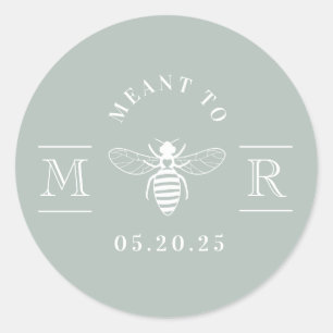 Elegant Meant to Bee Honey Gastgeschenk Hochzeit S Runder Aufkleber