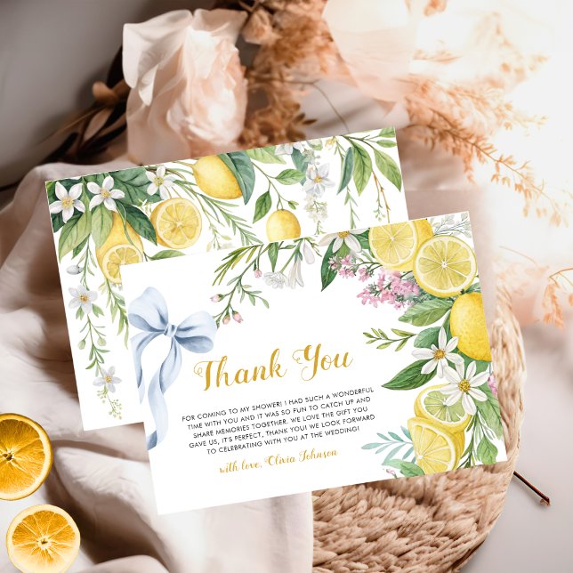 Elegant Mediterranean Bridal Shower Thank You Card Dankeskarte (Von Creator hochgeladen)