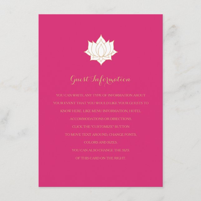 Elegant Mehndi Beilagen Karten (Vorderseite)