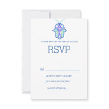 Elegant Mehndi Design Hochzeit RSVP Karte Marine