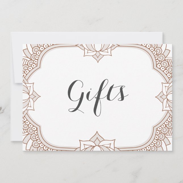 Elegant Mehndi Gifts Sign (Vorderseite)