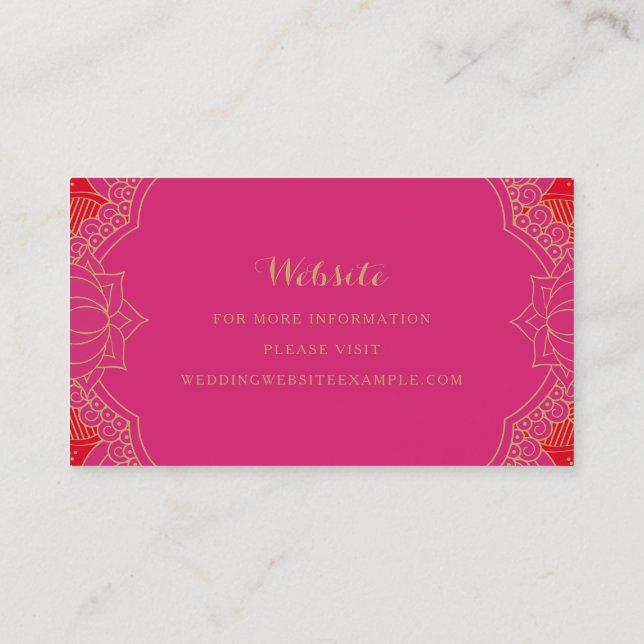 Elegant Mehndi Website Cards Visitenkarte (Rückseite)