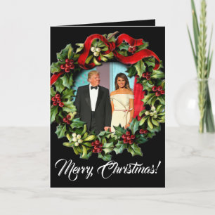 Elegant Melania & Donald Trump Weihnachtsgrüße Feiertagskarte