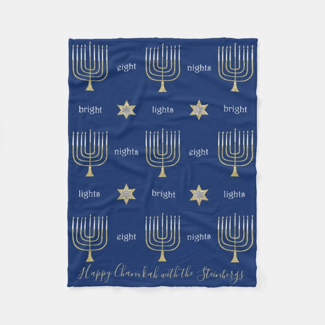 Elegant Menorahs Fleece Blanket (Vorderseite)