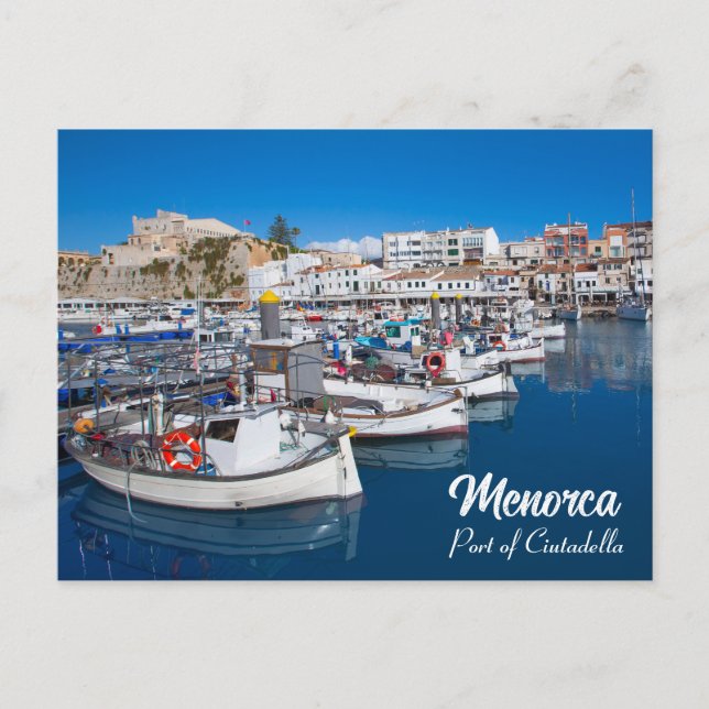 Elegant Menorca Hafen von Ciutadella Postkarte (Vorderseite)