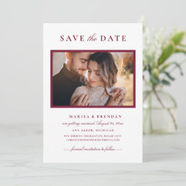 Elegant Merlot Red Wedding Foto Save The Date