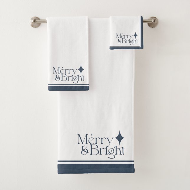 Elegant Merry & Bright | Christmas Blue Badhandtuch Set (Insitu)