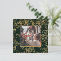 Elegant Merry & Bright Foto Green Vintag