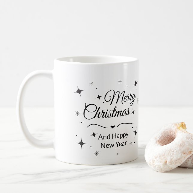 Elegant Merry Christmas and Happy New Year  Kaffeetasse (Mit Donut)