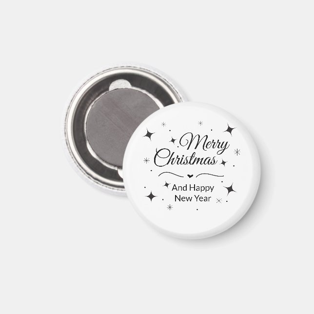 Elegant Merry Christmas and Happy New Year  Magnet (Vorderseite/Rückseite)