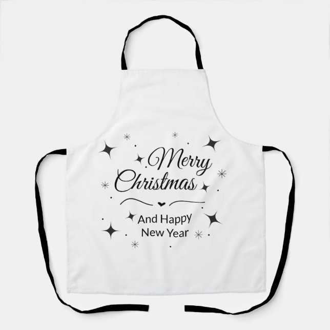 Elegant Merry Christmas and Happy New Year  Schürze (Vorderseite)