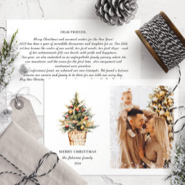 Elegant Merry Christmas Annual Family Review Foto Feiertagskarte