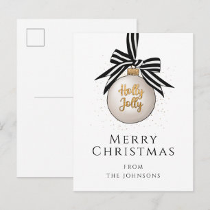 Elegant Merry Christmas Bauble Holiday Postkarte