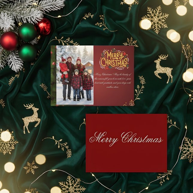 Elegant Merry Christmas Card 2026 | Holiday Greeti Mitteilungskarte (Von Creator hochgeladen)