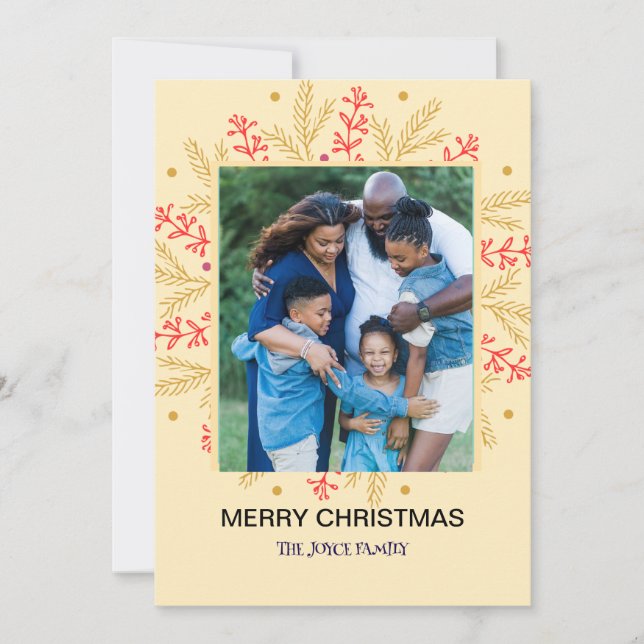 Elegant Merry Christmas Card Feiertagskarte (Vorderseite)