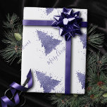 Elegant Merry Christmas | Charming Purple Tree Geschenkpapier<br><div class="desc">Tis the season to entertain! Lovely soft, shabby chic pastel lavender and sweet lilac purple palette abstract tree and hand-lettered "Merry Christmas" script holiday party, hosting, and gifting accessories collection. This fun festive design features a whimsical sparkly Christmas tree with a frisky paint splatter enhanced with faux metallic glitter along...</div>