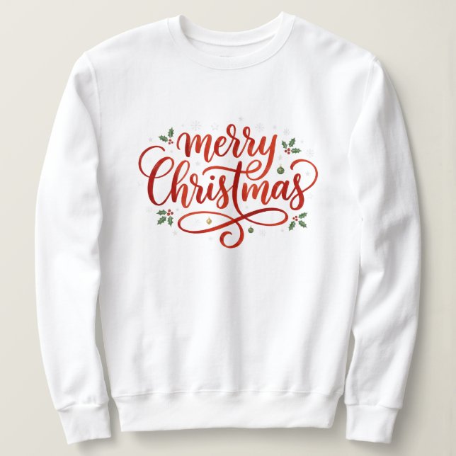 Elegant Merry Christmas Festive  Sweatshirt (Design vorne)