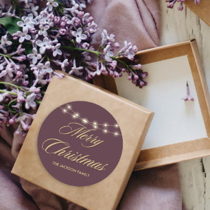 Elegant Merry Christmas Gold Handgeschriebenes Skr Runder Aufkleber